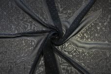 Metallic Pindot Chiffon - Black & Gold