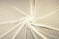 Dotted Swiss Crepe Chiffon - White