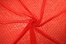 Dotted Swiss Chiffon - Red