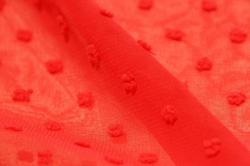 Dotted Swiss Chiffon - Red