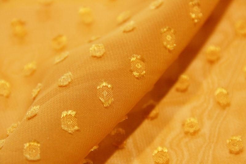 Dotted Swiss Chiffon – Gold 1 Dotted Swiss Chiffon - Gold