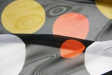 Jumbo Polkadot Chiffon - Black & Orange