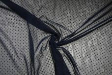 Flocked Dotted Swiss Chiffon - Navy