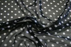 Medium Polkadot Chiffon - Black & White
