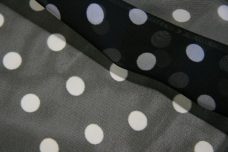 Medium Polkadot Chiffon - Black & White