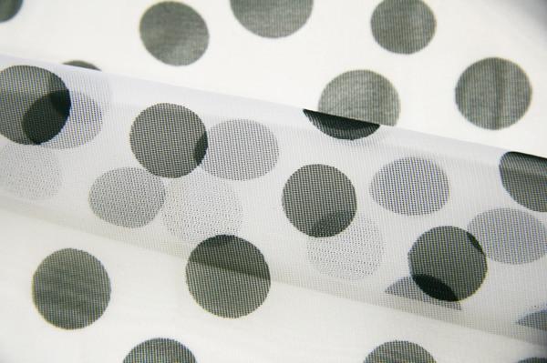 Medium Random Polkadot Chiffon – White & Black 1 Medium Random Polkadot Chiffon - White & Black