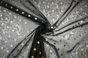 Large Polkadot Organdy - Black & Gold
