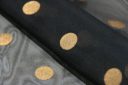 Large Polkadot Organdy - Black & Gold