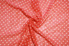 Medium Polkadot Chiffon - Flame