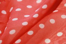 Medium Polkadot Chiffon - Flame