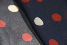 Medium Polkadot Chiffon - Navy & Rust