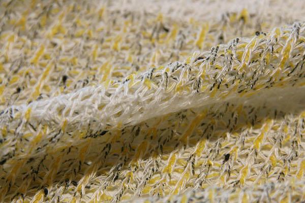 Heathered Yellow & Dark Grey Stripe Tissue Sweater Knit