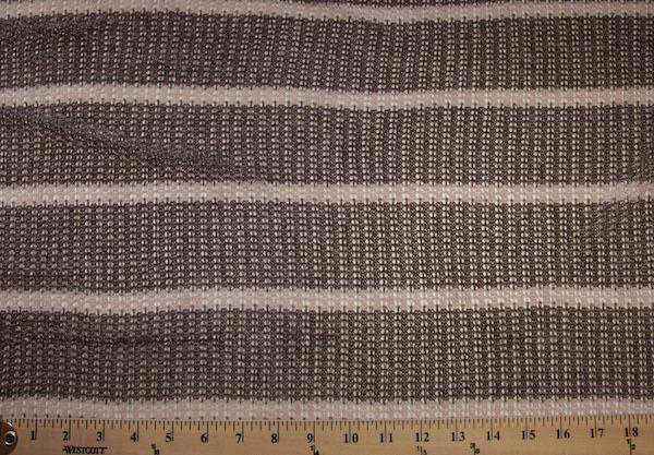 Dark Grey & Cream Stripe Tissue Sweater Knit