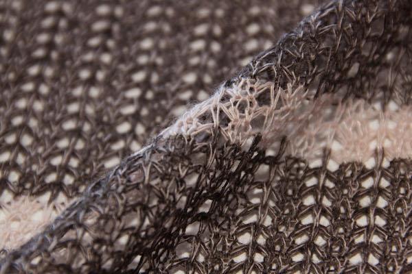 Dark Grey & Cream Stripe Tissue Sweater Knit