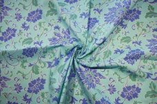 Aqua Boho Floral Cotton