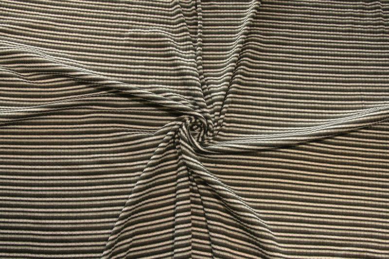 Retro Rib Knit Stripe - Charcoal