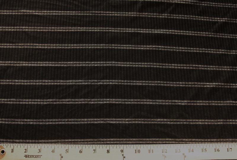 Large Ticking Stripe Rib Knit - Black & Dark Grey