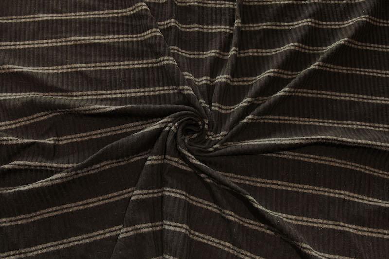 Large Ticking Stripe Rib Knit - Black & Dark Grey