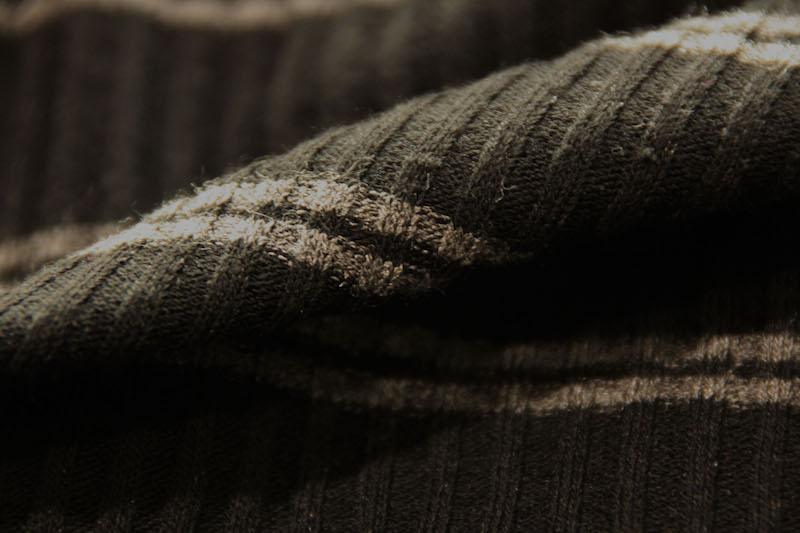 Large Ticking Stripe Rib Knit - Black & Dark Grey