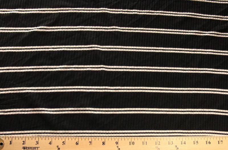 Large Ticking Stripe Rib Knit - Black & White