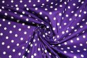 Purple & White Polkadot Stretch Poplin