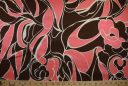 Jumbo Salmon & Brown Floral Stretch Poplin