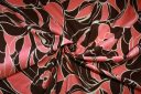 Jumbo Salmon & Brown Floral Stretch Poplin