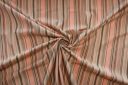 Peach & Brown Chambray Stripe Stretch Poplin