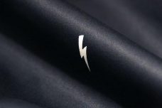 Navy Lightning Bolt Polished Poplin