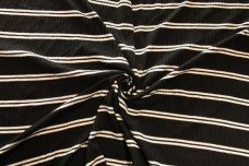 Large Ticking Stripe Rib Knit - Black & White
