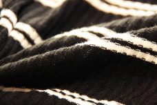 Large Ticking Stripe Rib Knit - Black & White