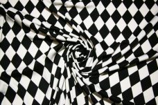 Black & White Argyle Interlock Poly Knit