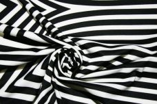 Bold Black & White Geometric Interlock Poly Knit Panel