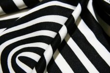 Bold Black & White Geometric Interlock Poly Knit Panel