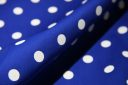 Royal & White Polkadot Stretch Poplin