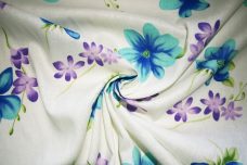 Turquoise & Purple Floral Linen