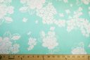 Large Aqua Floral Stretch Poplin