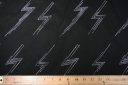 Black Embroidered Lightning Bolt Stretch Poplin
