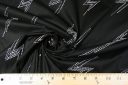 Black Embroidered Lightning Bolt Stretch Poplin