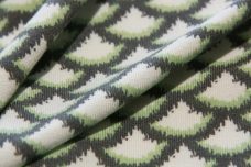 Light Green & Charcoal Grunge Scales Rayon/Spandex Jersey