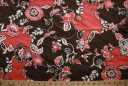 Coral & Brown Floral Stretch Poplin