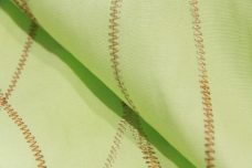 Abstract Embroidered Leaves Stretch Poplin