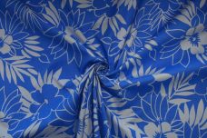 Large Blue Hawaiian Stretch Poplin