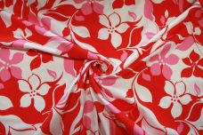 Large Red & Pink Hawaiian Stretch Poplin