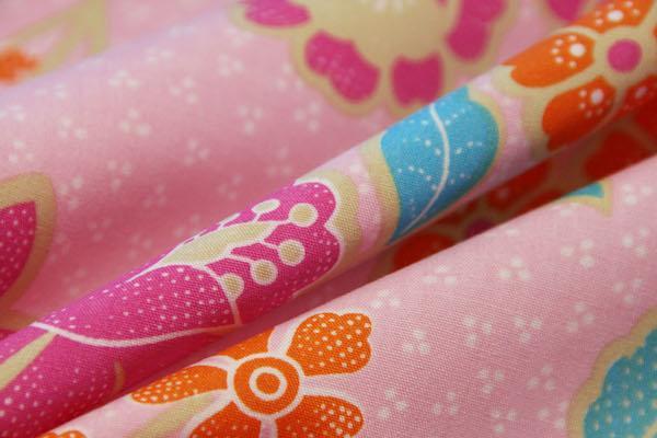 Pink Boho Floral Stretch Poly/Cotton Poplin 1 Pink Boho Floral Stretch Poly/Cotton Poplin