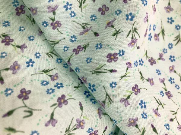 Mini Aqua Floral Rayon Chiffon 1 Mini Aqua Floral Rayon Chiffon