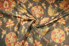 Heavy Boho Damask Linen Tweed - Mushroom