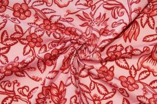 Pink Floral Stretch Poplin