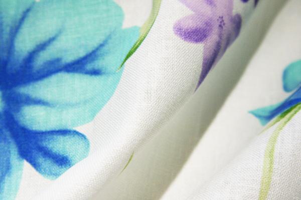 Turquoise & Purple Floral Linen 1 Turquoise & Purple Floral Linen
