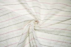 Embroidered Stripe Batiste - White